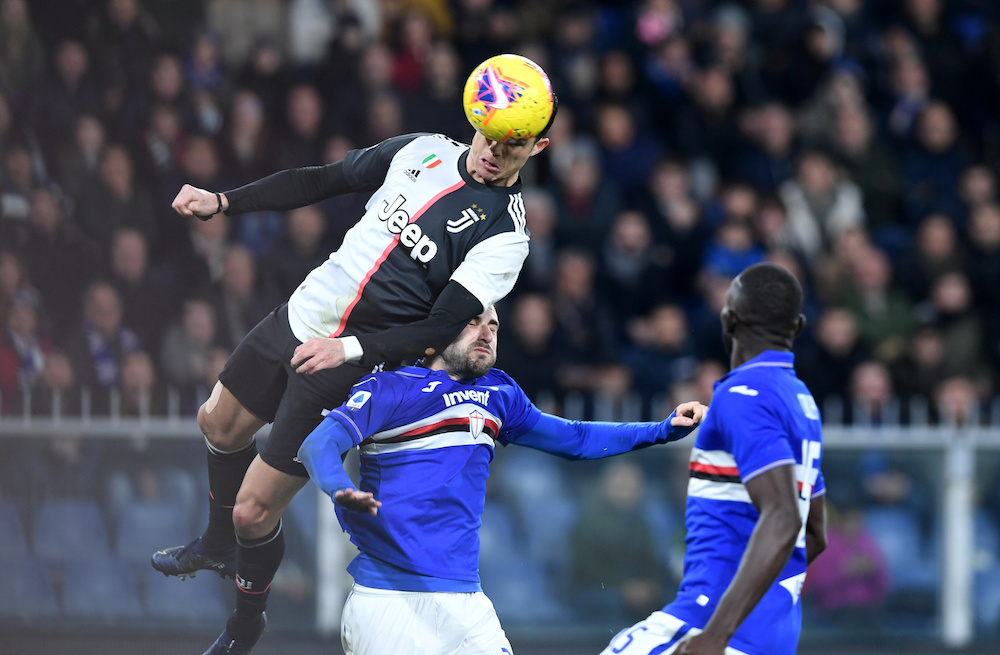 Juventusu00e2u20acu2122 Cristiano Ronaldo scores their second goal during the Serie A match with Sampdoria at Stadio Comunale Luigi Ferraris in Genoa December 18, 2019. u00e2u20acu201d Reuters pic