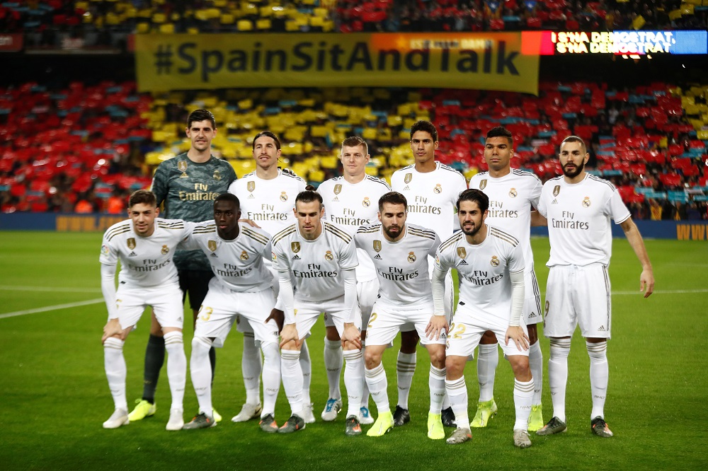 Real Madrid players pose for a team group photo before the match against Barcelona at the Camp Nou stadium in Barcelona December 18, 2019. u00e2u20acu201d Reuters pic