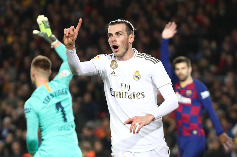 Real Madrid’s Gareth Bale reacts after his goal is disallowed during the La Liga match with Barcelona at Camp Nou in Barcelona December 18, 2019. — Reuters pic