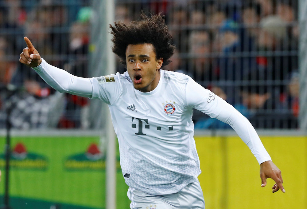 Bayern Munichu00e2u20acu2122s Joshua Zirkzee celebrates scoring their second goal during the Bundesliga match with Freiburg at Schwarzwald-Stadion in Freiburg December 18, 2019. u00e2u20acu201d Reuters pic