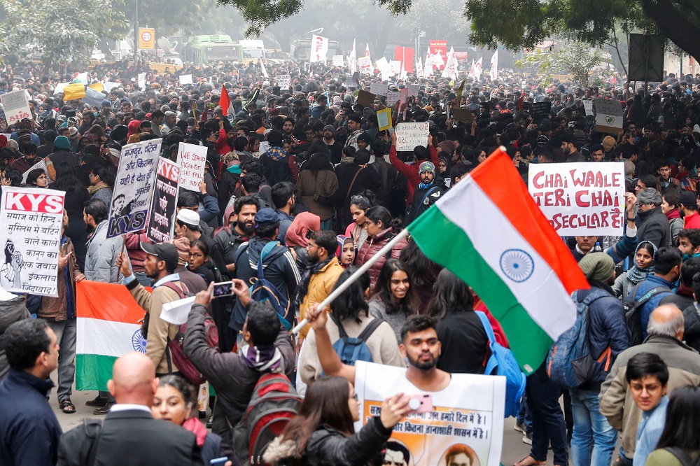 Demonstrators protest against a new citizenship law in Delhi December 19, 2019. u00e2u20acu201d Reuters pic