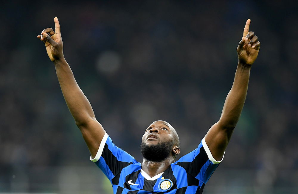 Inter Milanu00e2u20acu2122s Romelu Lukaku celebrates scoring their fourth goal during the Serie A match with Genoa at San Siro in Milan December 21, 2019. u00e2u20acu201d Reuters pic
