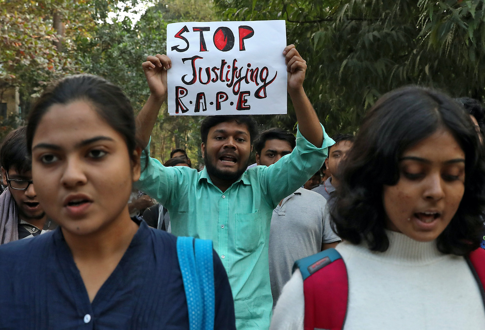 Students shout slogans during a protest against the alleged rape and murder of a 27-year-old woman, in Kolkata, India, December 2, 2019. u00e2u20acu201d Reuters pic