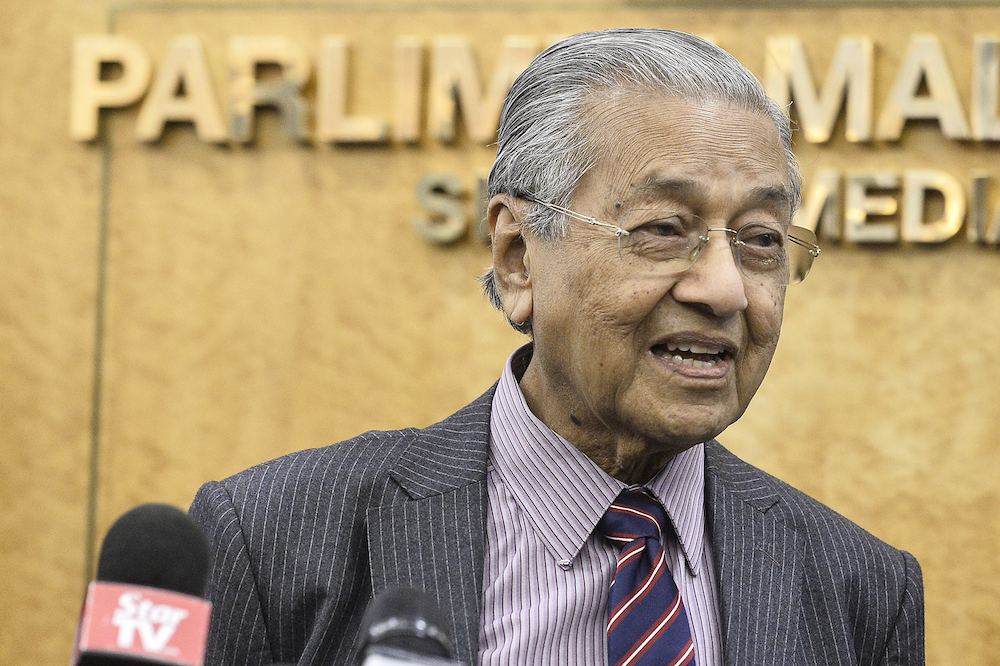 Prime Minister Tun Dr Mahathir Mohamad speaks during a press conference in Parliament December 3, 2019. u00e2u20acu201d Picture by Miera Zulyana