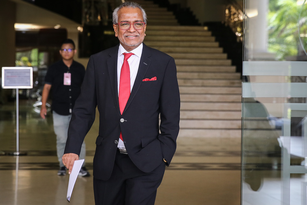 Lawyer Tan Sri Muhammad Shafee Abdullah is pictured at the Kuala Lumpur High Court December 3, 2019. u00e2u20acu201d Picture by Yusof Mat Isa