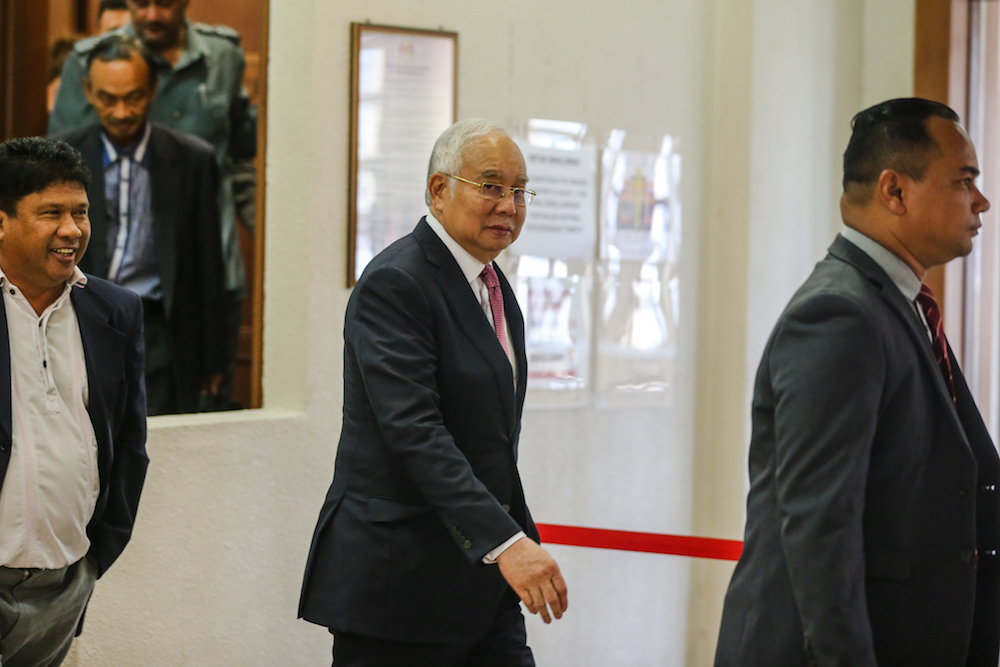 Former prime minister Datuk Seri Najib Razak is seen at the Kuala Lumpur High Court December 4, 2019. u00e2u20acu201d Picture by Firdaus Latif