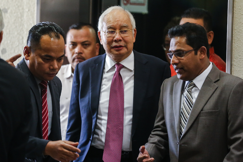 Former prime minister Datuk Seri Najib Razak is seen at the Kuala Lumpur High Court December 4, 2019. u00e2u20acu201d Picture by Firdaus Latif