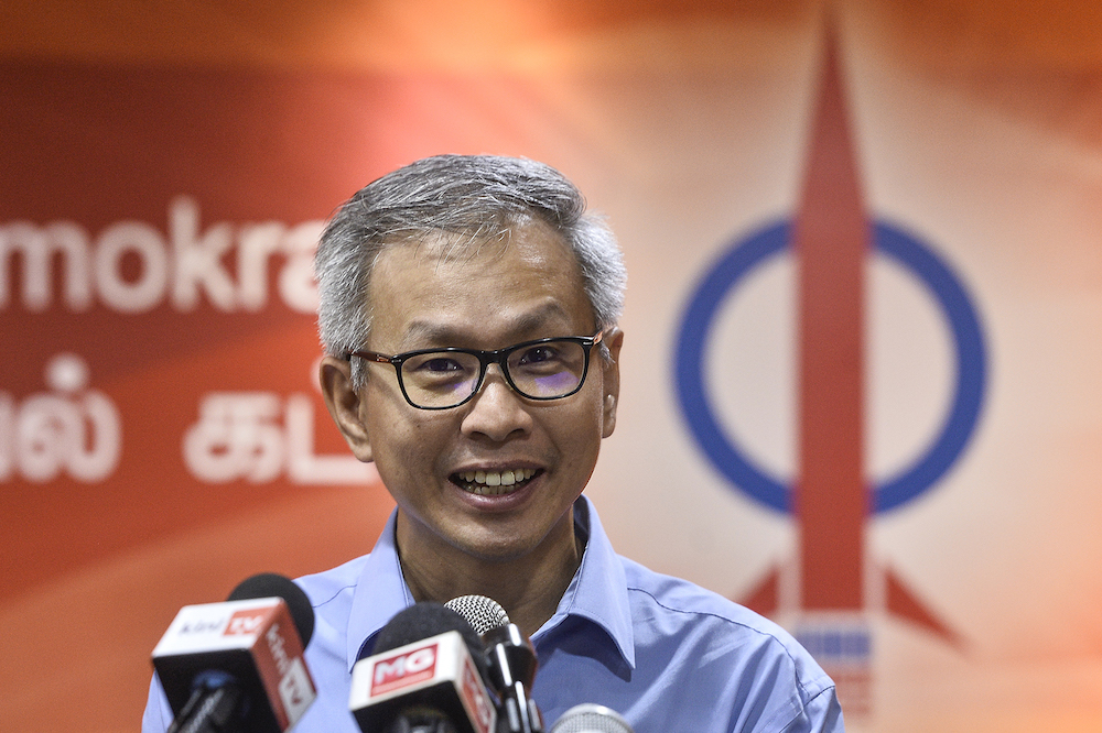 DAP national publicity secretary Tony Pua speaks to reporters during a press conference at the party headquarters in Petaling Jaya December 4, 2019. u00e2u20acu201d Picture by Miera Zulyana