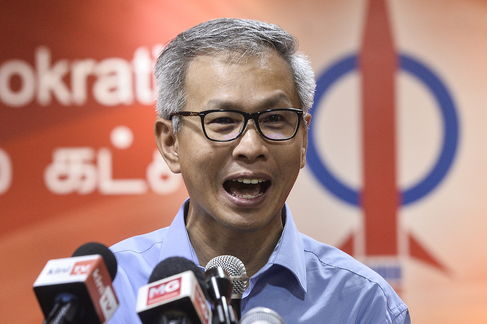 DAP national publicity secretary Tony Pua speaks to reporters during a press conference at the party headquarters in Petaling Jaya December 4, 2019. u00e2u20acu201d Picture by Miera Zulyana