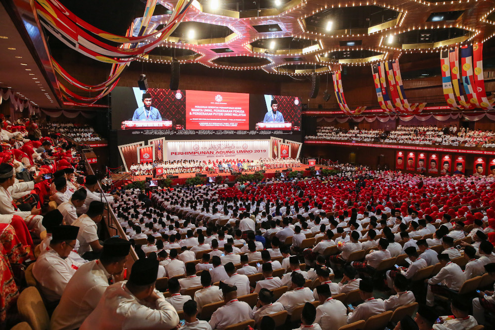 A general view during the opening of the Woman, Youth and Puteri wings during the 2019 Umno General Assembly at the PWTC in Kuala Lumpur December 4, 2019. u00e2u20acu201d Picture by Yusof Mat Isa