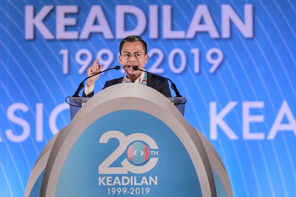 PKR communications director Fahmi Fadzil speaks during the last day of the 2019 PKR National Congress in Melaka December 8, 2019. u00e2u20acu201d Picture by Ahmad Zamzahuri