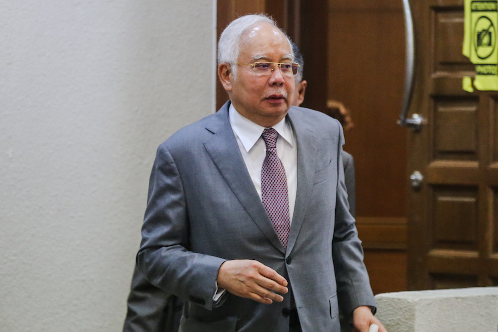 Former prime minister Datuk Seri Najib Razak is pictured at the Kuala Lumpur High Court December 9, 2019. u00e2u20acu201d Picture by Firdaus Latif