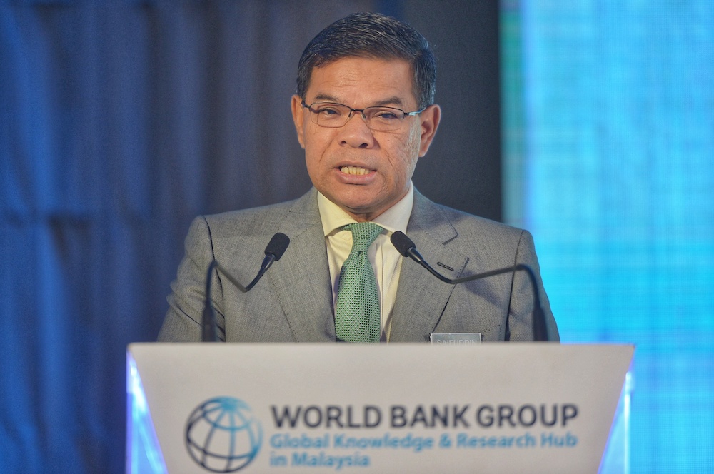 Domestic Trade and Consumer Affairs Minister Datuk Seri Saifuddin Nasution Ismail delivers his keynote address during the launch of the World Banku00e2u20acu2122s Malaysia Economic Monitor report in Kuala Lumpur December 9, 2019. u00e2u20acu201d Picture by Shafwan Zaidon