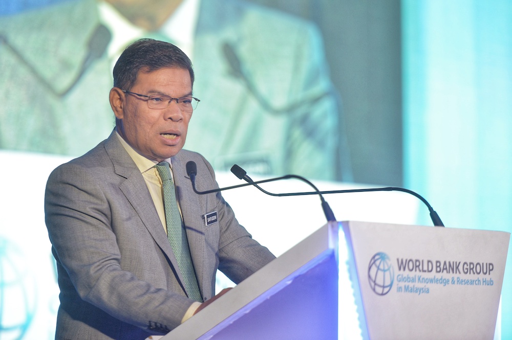 Domestic Trade and Consumer Affairs Minister Datuk Seri Saifuddin Nasution Ismail delivers his keynote address during the launch of the World Banku00e2u20acu2122s Malaysia Economic Monitor report in Kuala Lumpur December 9, 2019. u00e2u20acu201d Picture by Shafwan Zaidon