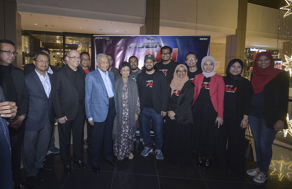 Prime Minister Tun Dr Mahathir Mohamad and his wife Tun Dr Siti Hasmah Mohamad Ali attend a special screening of u00e2u20acu02dcEjen Ali The Movieu00e2u20acu2122 in Kuala Lumpur December 9, 2019. u00e2u20acu201d Picture by Shafwan Zaidon