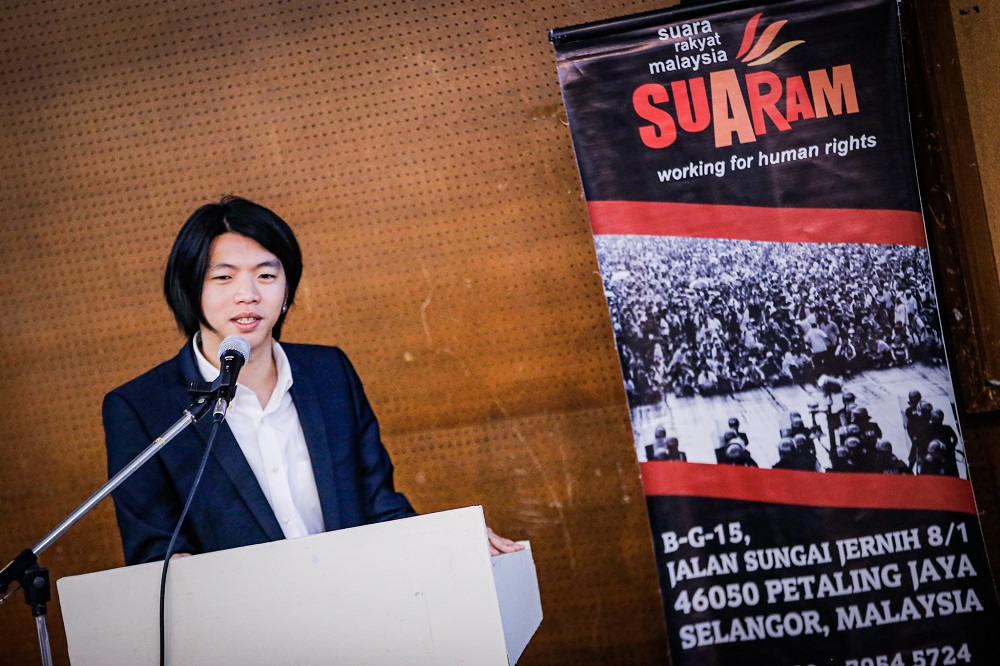 Suaram programme manager Dobby Chew speaks at the launch of the Suaram Human Rights Report 2019 in Kuala Lumpur December 9, 2019. u00e2u20acu201d Picture by Hari Anggara 