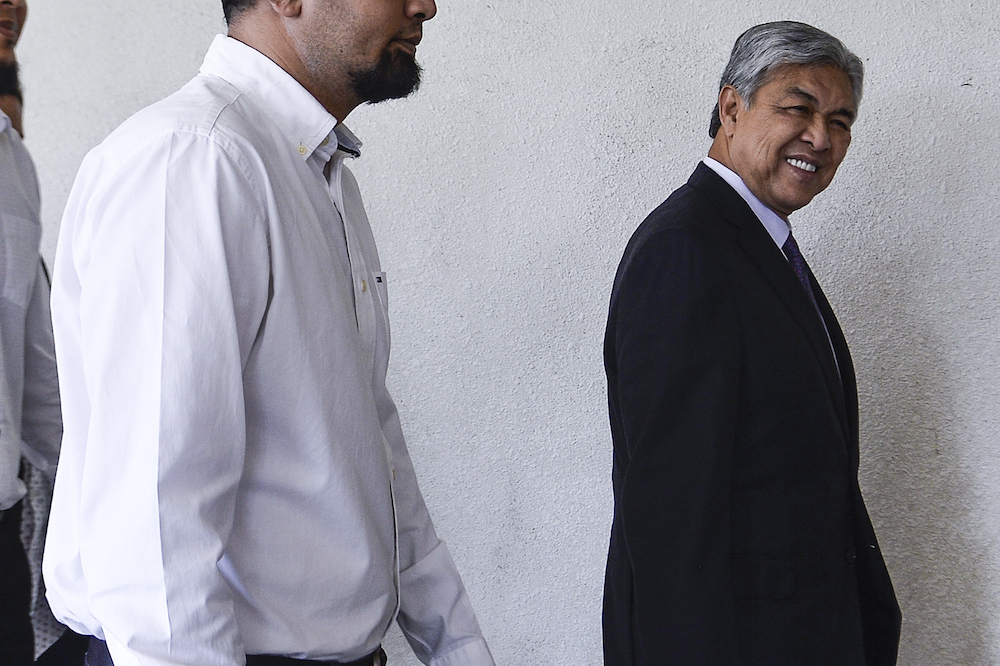 Datuk Seri Ahmad Zahid Hamidi is seen at the Kuala Lumpur High Court December 10, 2019. — Picture by Miera Zulyana