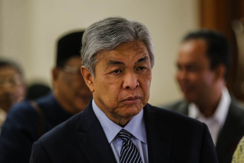 Datuk Seri Ahmad Zahid Hamidi is seen at the Kuala Lumpur High Court December 11, 2019. u00e2u20acu201d Picture by Firdaus Latif