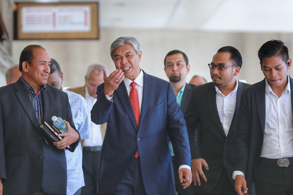 Datuk Seri Ahmad Zahid Hamidi is pictured at the Kuala Lumpur High Court December 12, 2019. u00e2u20acu201d Pictures by Ahmad Zamzahuri