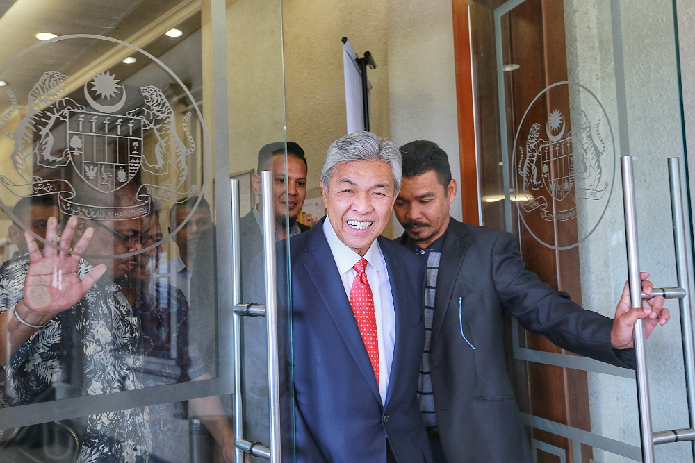Datuk Seri Ahmad Zahid Hamidi is pictured at Kuala Lumpur High Court December 12, 2019. — Picture by Ahmad Zamzahuri 