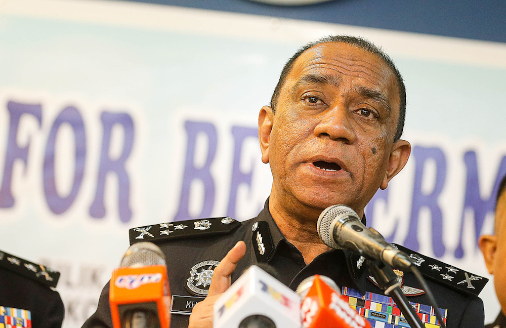 Bukit Aman Narcotics CID Director Datuk Seri Moha Khalil Kader Mohd speaks to the press about a recent drug bust at the Penang Police Contingent in George Town December 12, 2019. u00e2u20acu201d Picture by Sayuti Zainudin