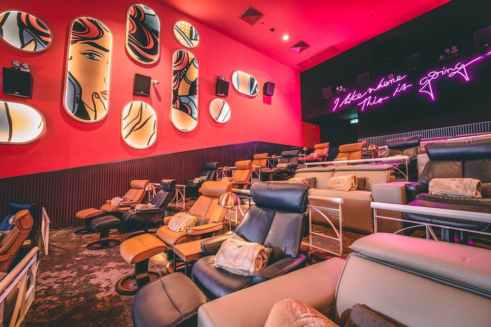 With comfy recliners as far as the eye can see, GSCu00e2u20acu2122s new Aurum Theatre will set the standard for a luxurious cinematic experience. u00e2u20acu201d Picture courtesy of Golden Screen Cinemas