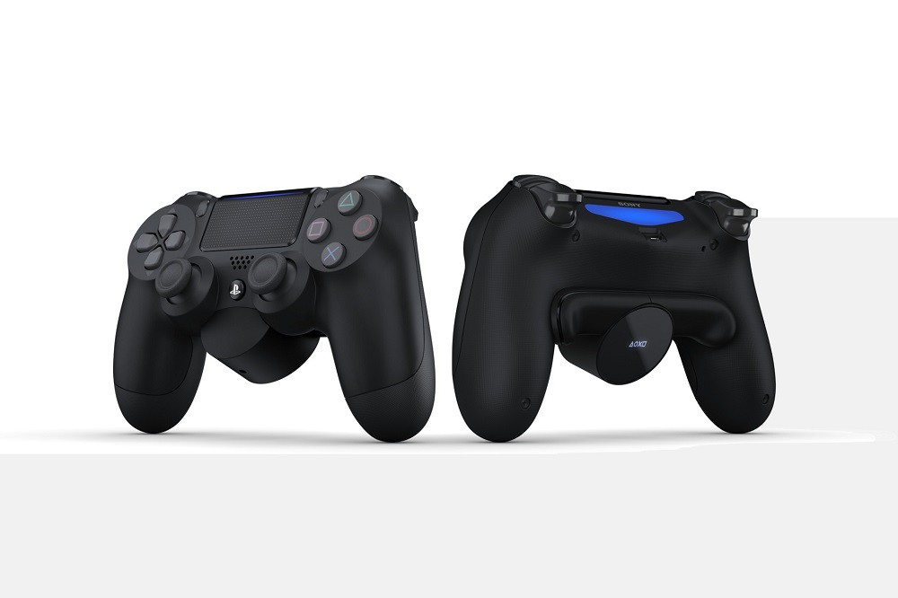 The PlayStation 4u00e2u20acu2122s DualShock 4 controller with Back Button Attachment. u00e2u20acu201d Picture courtesy of Sony Interactive Entertainment