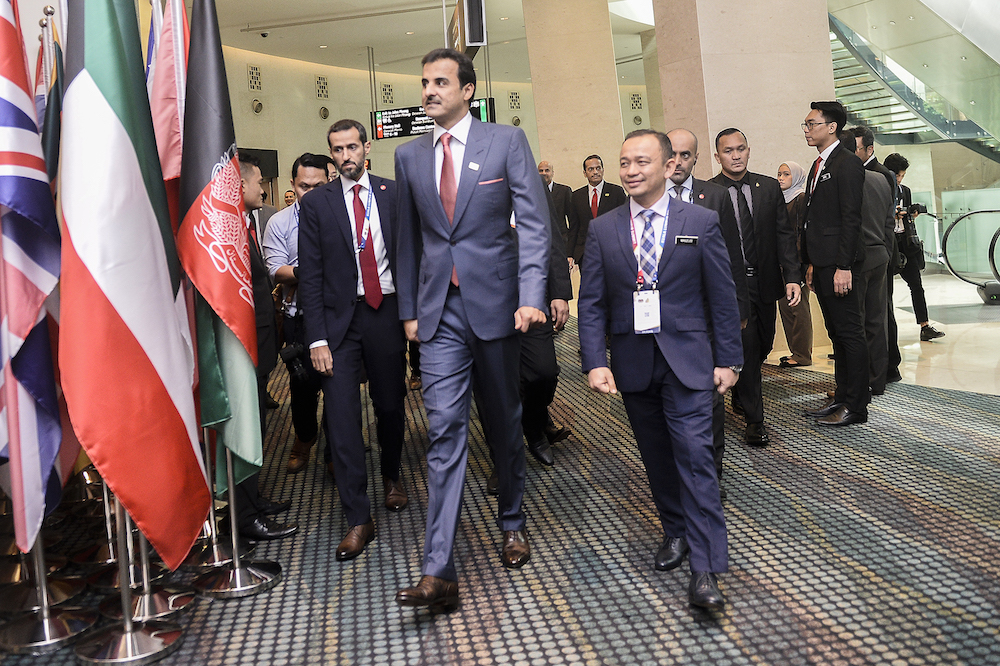 Emir of Qatar Sheikh Tamim bin Hamad Al Thani attends the Kuala Lumpur Summit 2019 in Kuala Lumpur December 19, 2019. — Picture by Miera Zulyana