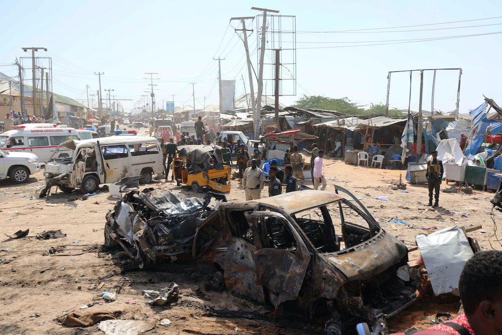 A general view shows the scene of a car bomb explosion at a checkpoint in Mogadishu, Somalia December 28, 2019. u00e2u20acu201d Reuters pic