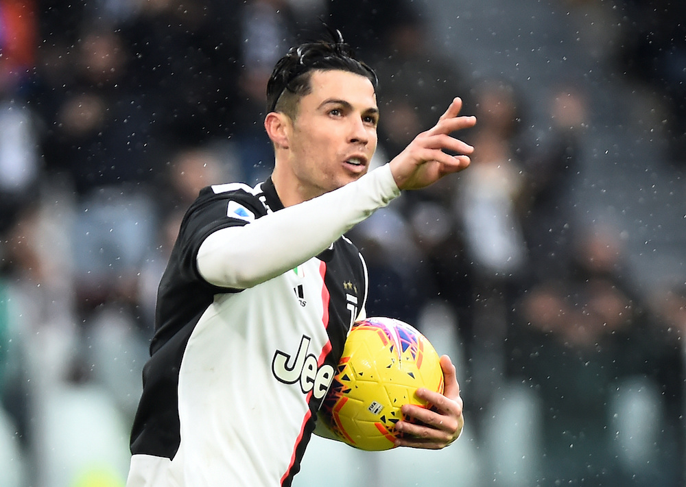 Juventus' Cristiano Ronaldo celebrates scoring their second goal in Turin, December 1, 2019. u00e2u20acu201d Reuters ic
