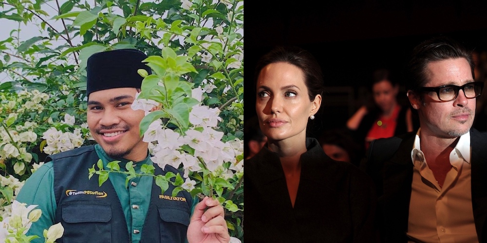 Religious preacher PU Abu (left) made headlines at home with not one but two divorces this year, while power couple Brangelina shook up Hollywood with their split in 2016. u00e2u20acu201d Picture from Instagram/puabu.official and AFP