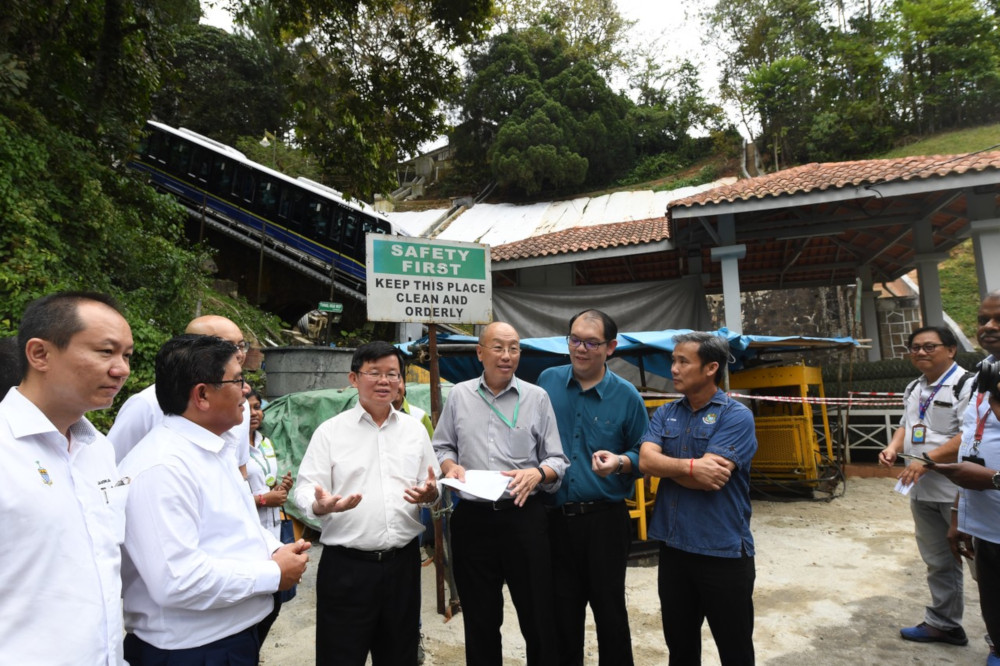 Penang Chief Minister Chow Kon Yeow during the project site visit at Penang Hill December 9, 2019. u00e2u20acu201d Bernama pic 