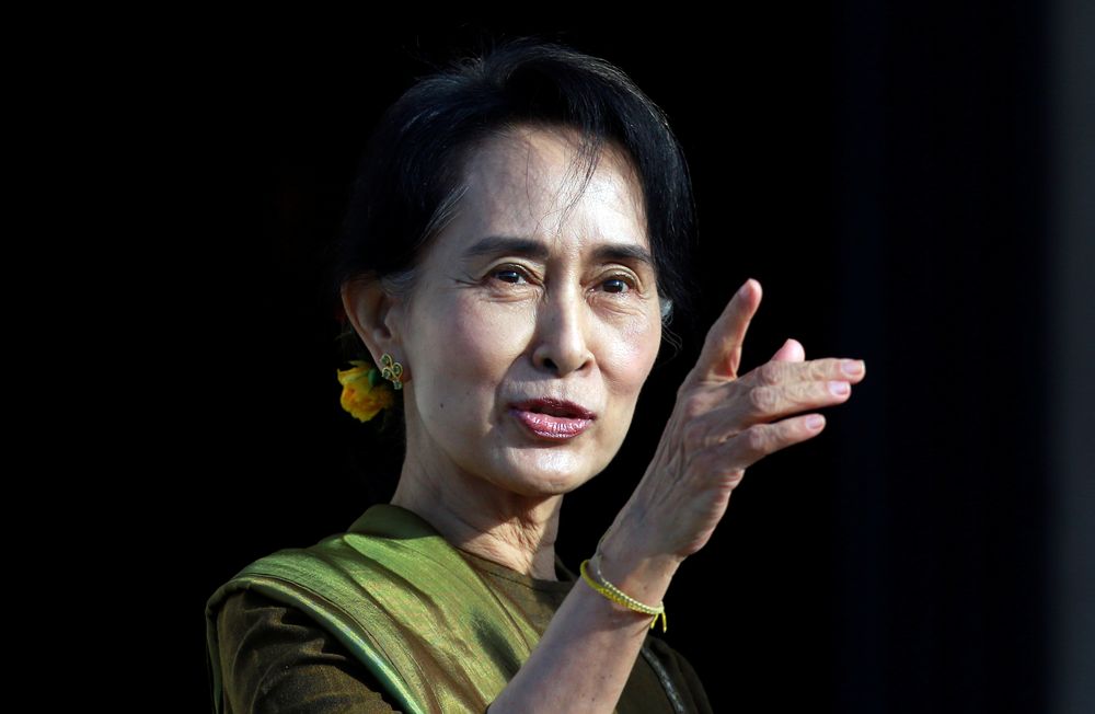 File photo shows Myanmar pro-democracy leader Aung San Suu Kyi arriving at Parliament buildings on the Stormont estate in Belfast, Northern Ireland October 24, 2013. u00e2u20acu201d Reuters pic