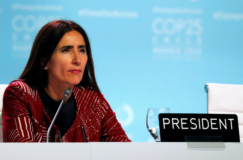 Carolina Schmidt, Chileu00e2u20acu2122s Minister of Environment and President of the 2019 UN Climate Change Conference (COP25) attends a meeting with delegates during COP25 in Madrid, Spain, December 14, 2019. u00e2u20acu201d Reuters picnn