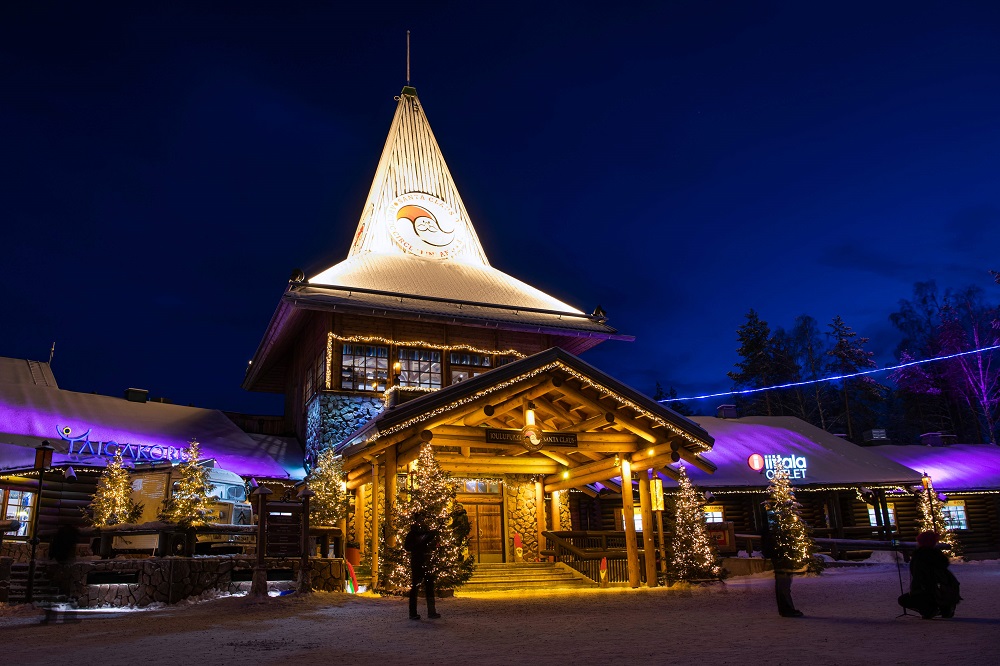 Tourists visit the Santa Claus Village near Rovaniemi, Finnish Lapland December 2, 2019. — AFP pic