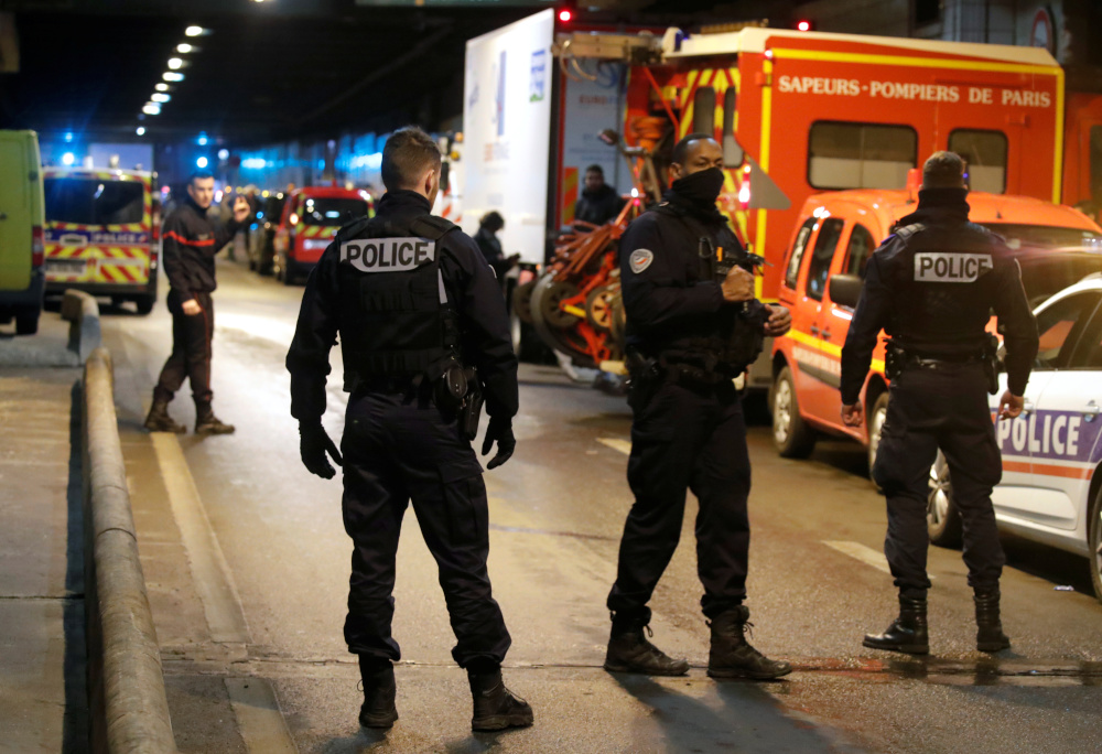 French police secure an area in a tunnel at La Defense business and financial district near Paris, France, December 13, 2019 after police officers shot dead a man who threatened them with a knife. u00e2u20acu201d Reuters pic 