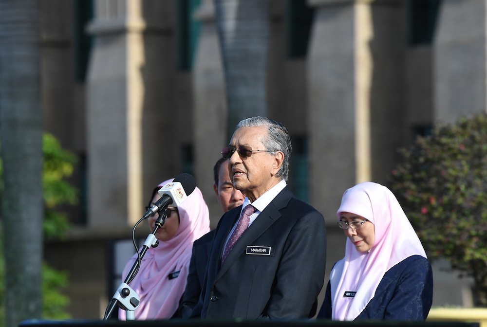 Tun Dr Mahathir Mohamad addresses the monthly assembly for staff of the Prime Ministeru00e2u20acu2122s Department in Putrajaya December 2, 2019. u00e2u20acu201d Bernama pic