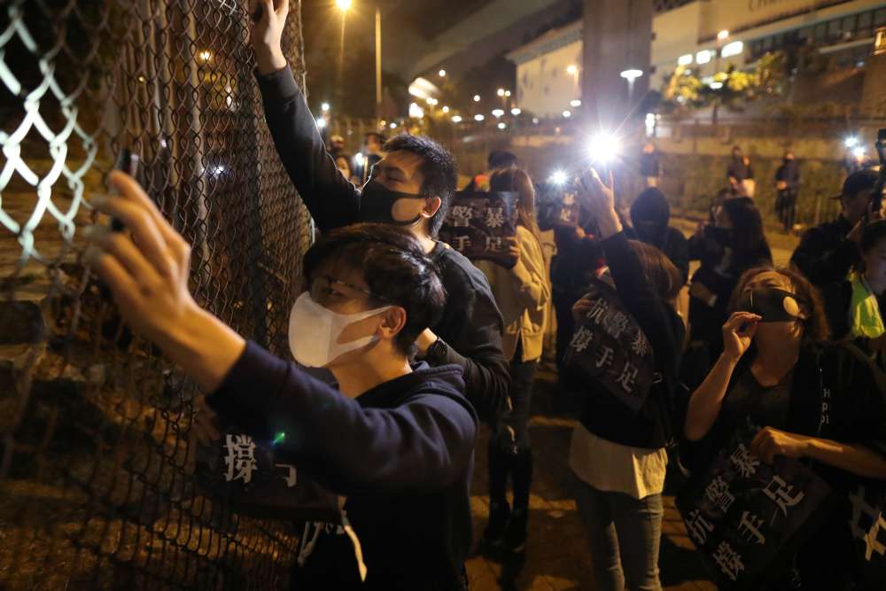 Hong Kong protesters gather outside a detention center in Lai Chi Kok to demand the release of protesters, in Hong Kong December 20, 2019. u00e2u20acu2022 Reuters pic