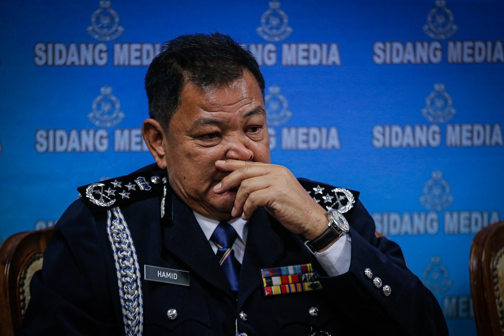 IGP Tan Sri Abdul Hamid Bador at the police headquarters in Bukit Aman Kuala Lumpur December 23, 2019. u00e2u20acu2022 Picture by Hari Anggara