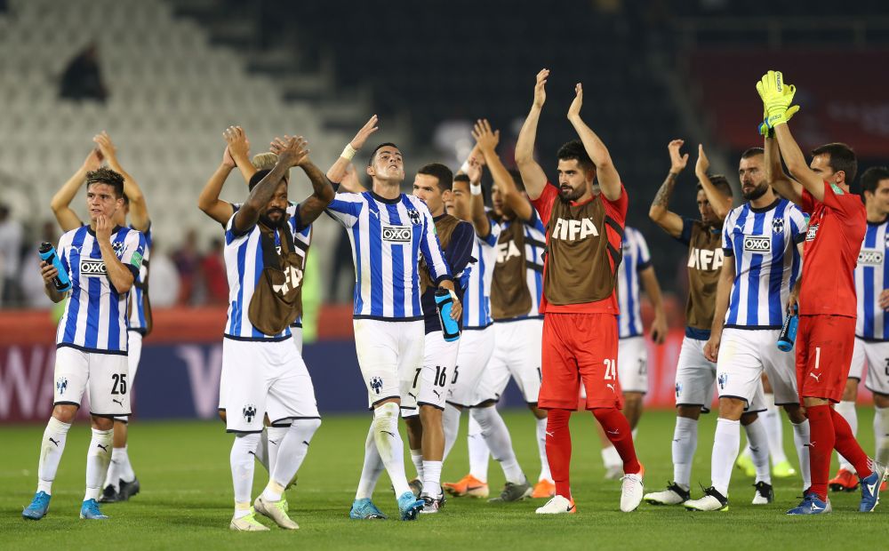 Monterrey players celebrate after the match against Al Sadd at the Jassim Bin Hamad Stadium, Doha December 14, 2019. u00e2u20acu201d Reuters pic