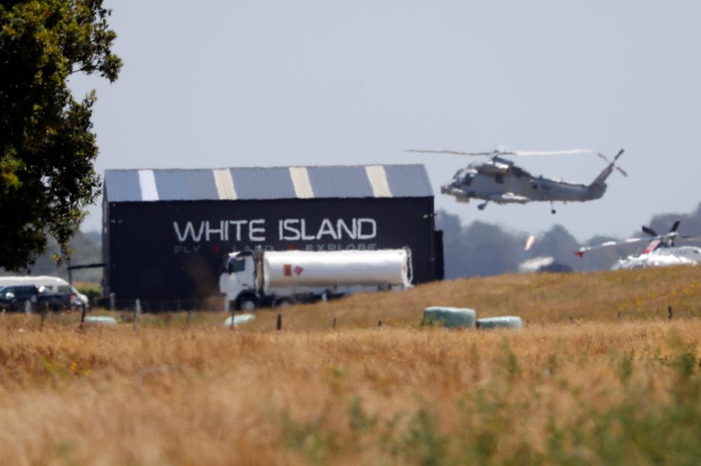 A military helicopter flies at the airport during the rescue mission following the White Island volcano eruptions in Whakatane, New Zealand December 13, 2019. u00e2u20acu2022 Reuters pic