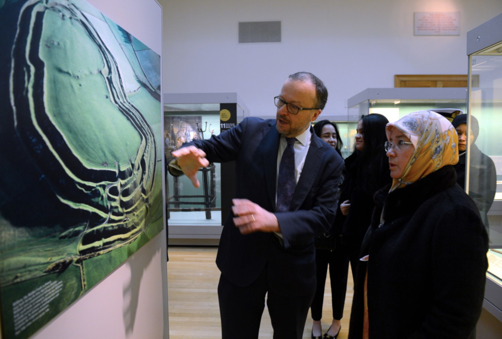 Raja Permaisuri Agong Tunku Hajah Azizah Aminah Maimunah Iskandariah being briefed by the British Museumu00e2u20acu2122s deputy director Jonathan Williams during her visit December 14, 2019. u00e2u20acu201d Bernama pic 