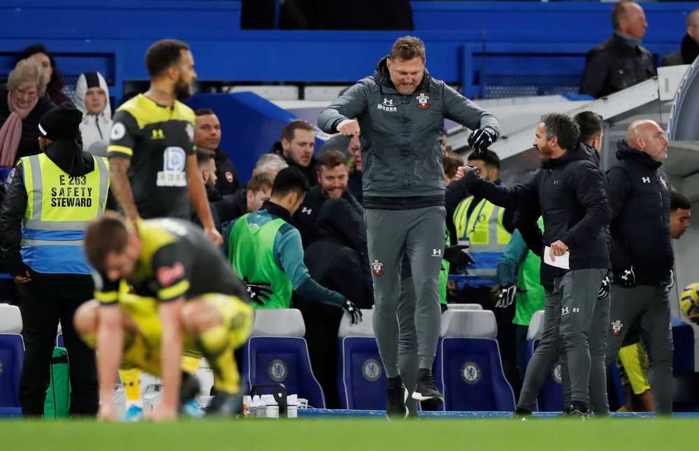 Southampton manager Ralph Hasenhuttl celebrates after the match against Chelsea December 27, 2019. u00e2u20acu2022 Reuters pic
