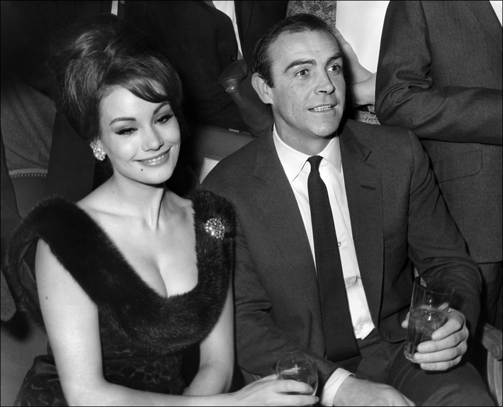 In this file photo taken on February 19, 1965, actor Sean Connery and French actress Claudine Auger answer questions from journalists at a hotel in Paris. u00e2u20acu2022 AFP pic  