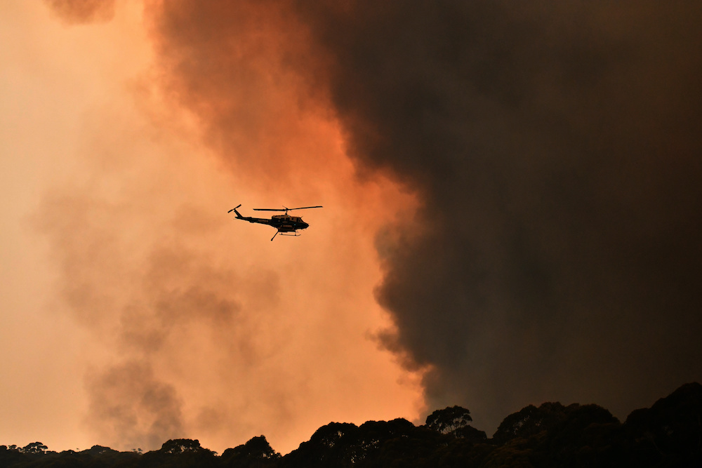 A helicopter is seen during a bushfire near Bilpin, 90 km north west of Sydney, Australia, December 19, 2019. u00e2u20acu2022 Reuters pic