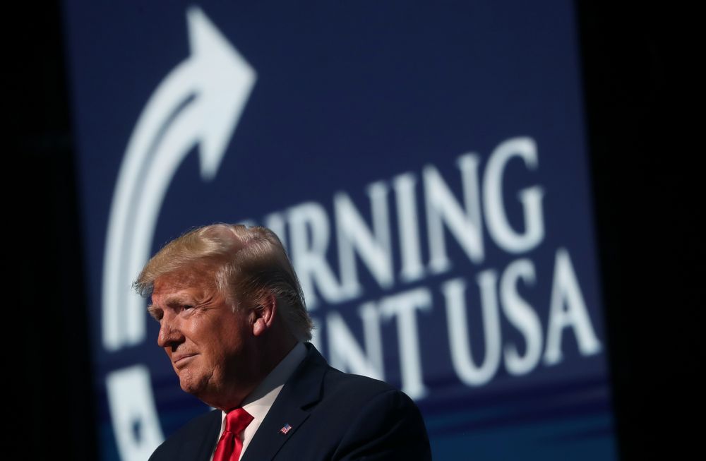 US President Donald Trump delivers remarks at the Turning Point USA Student Action Summit at the Palm Beach County Convention Center in West Palm Beach, Florida,  December 21, 2019. u00e2u20acu201d Reuters pic