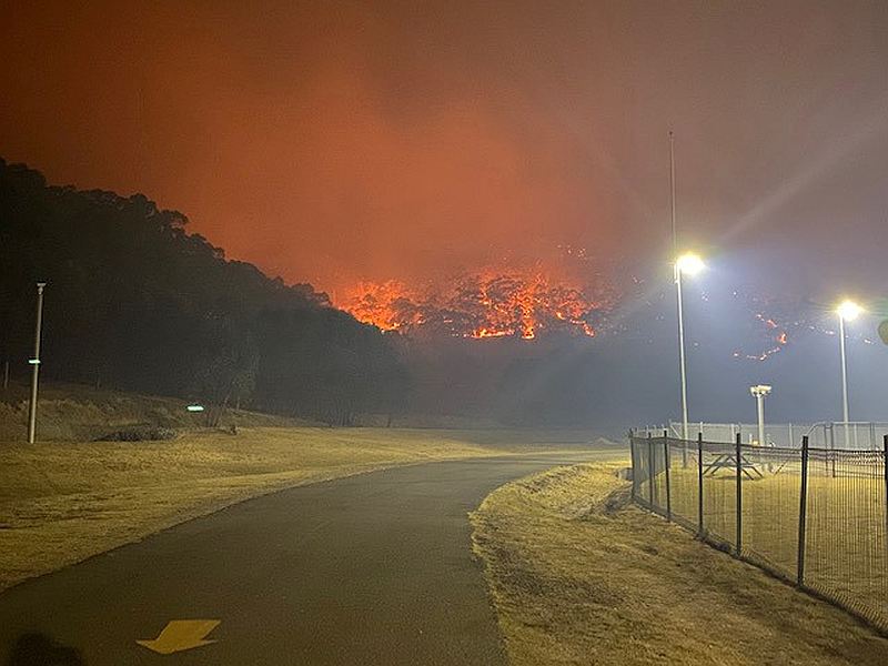 A bushfire burns near the Lithgow Correctional Centre compound in Marrangaroo, New South Wales, Australia December 19, 2019. u00e2u20acu201d Department of Justice New South Wales (NSW) image via Reuters