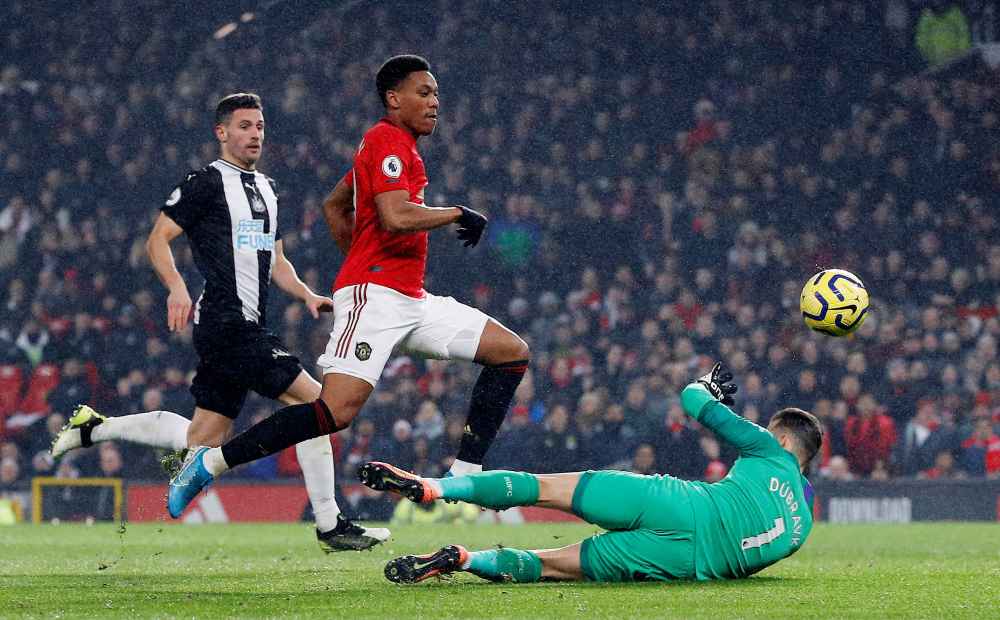 Manchester United's Anthony Martial scores the fourth goal against Newcastle United December 27, 2019. u00e2u20acu2022 Reuters pic