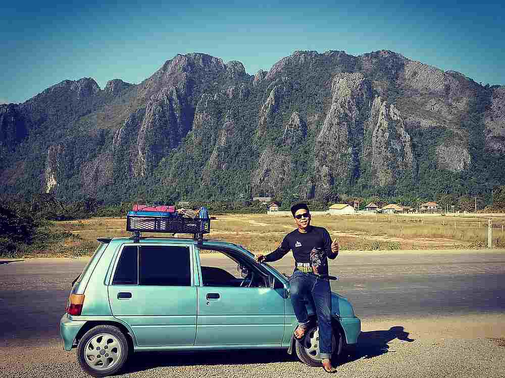 Azman Ali on the way to Laos with his Perodua Kancil. u00e2u20acu201d Picture via Facebook/azman.ali.3152
