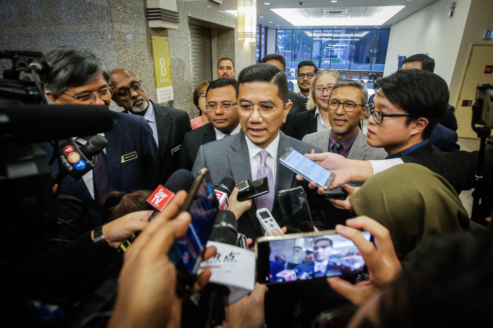 Minister of Economic Affairs Datuk Seri Mohamed Azmin Ali at the PKR Political Bureau meeting in Parliament House on December 4, 2019. u00e2u20acu201d Picture by Hari Anggara